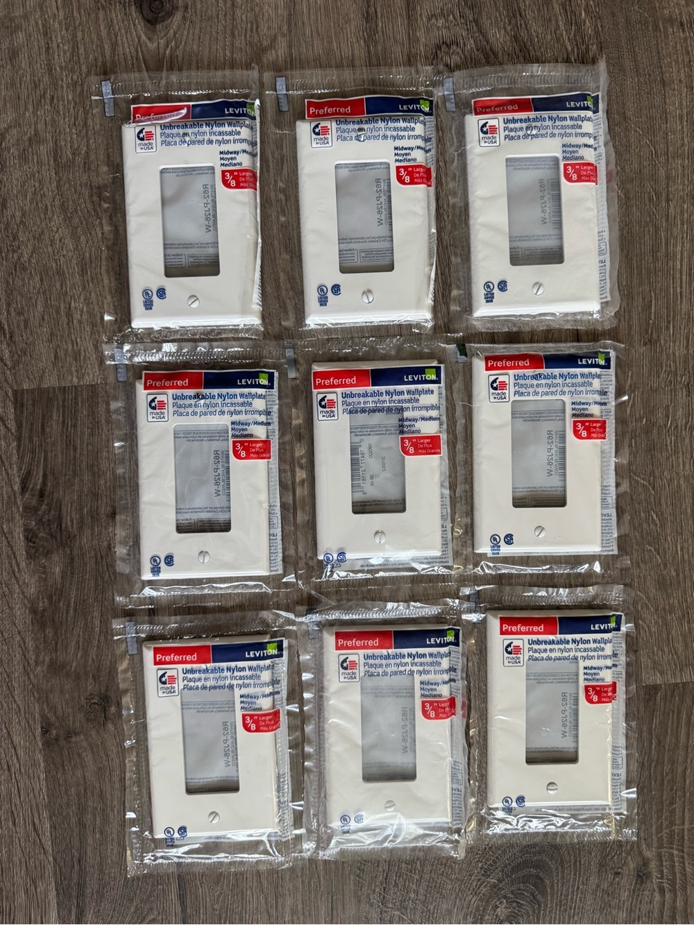 3/8" Midway White Unbreakable Nylon Wallplates